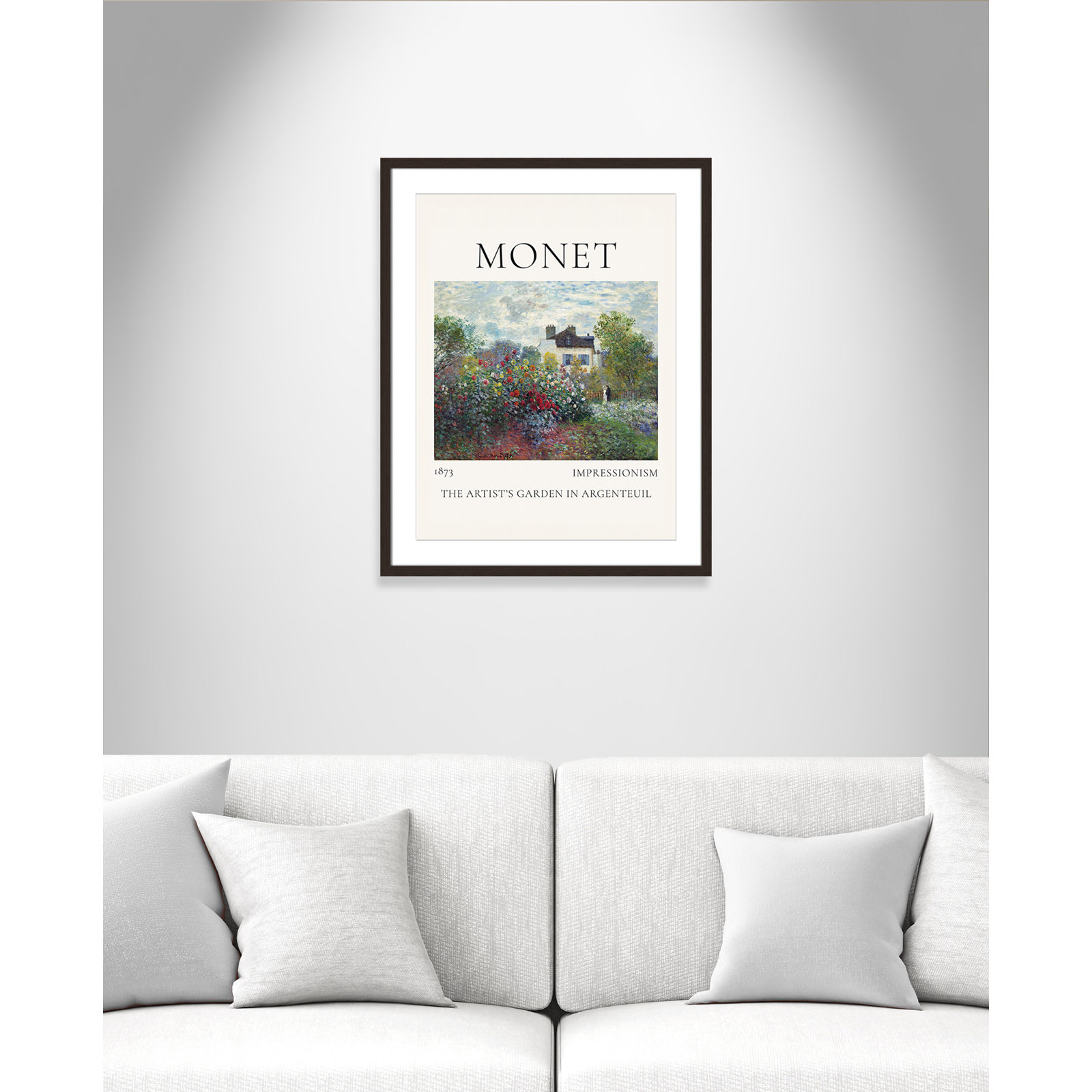 Rocchetto "Artists Garden in Argenteuil" Print, Walnut Single Picture Frame, Yes, 29.5" H x 23.5" W x 1.25" D