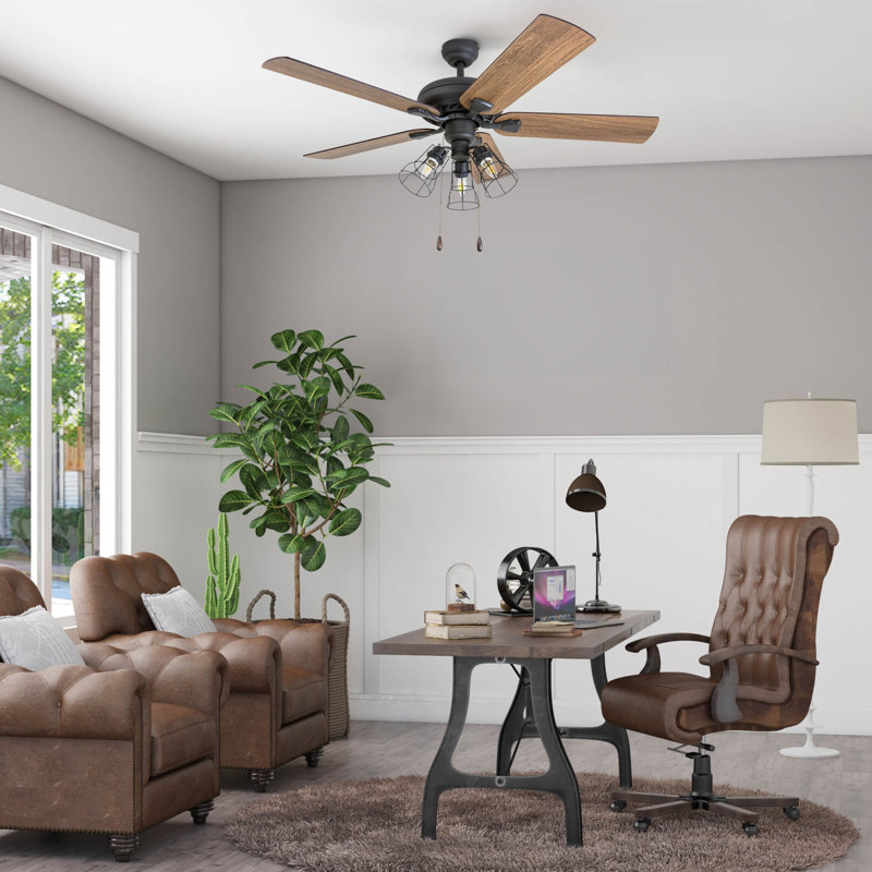 Arlea 52" Ceiling Fan with LED Light, Standard No Remote