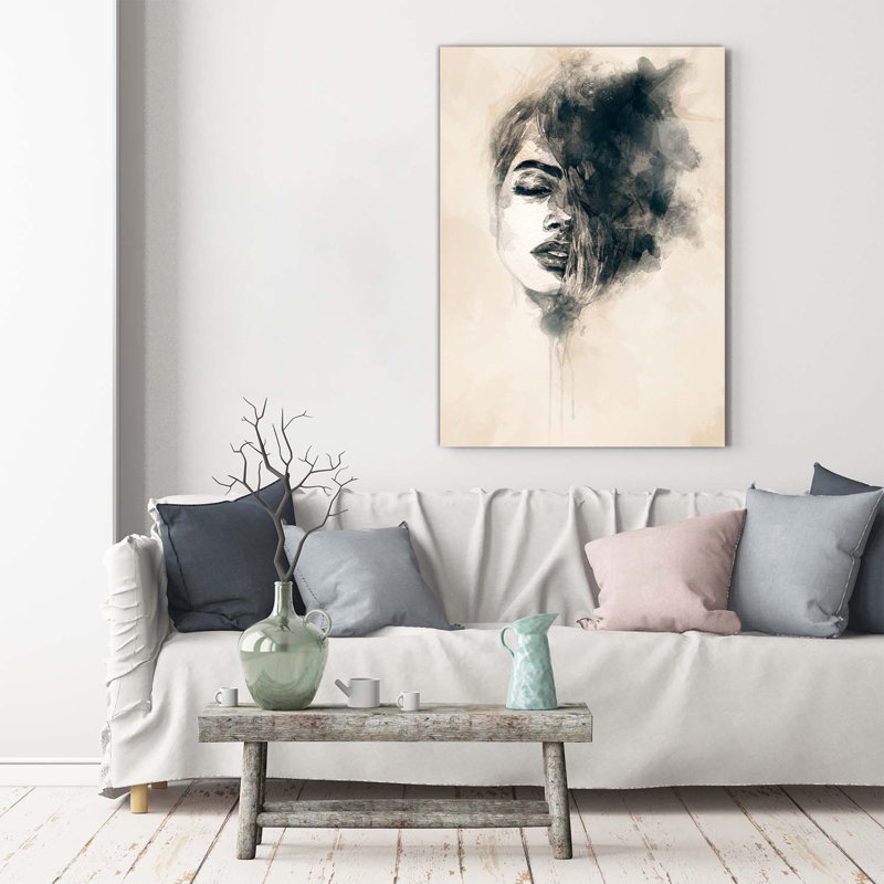 Abstraction Of A Woman - Wrapped Canvas Print