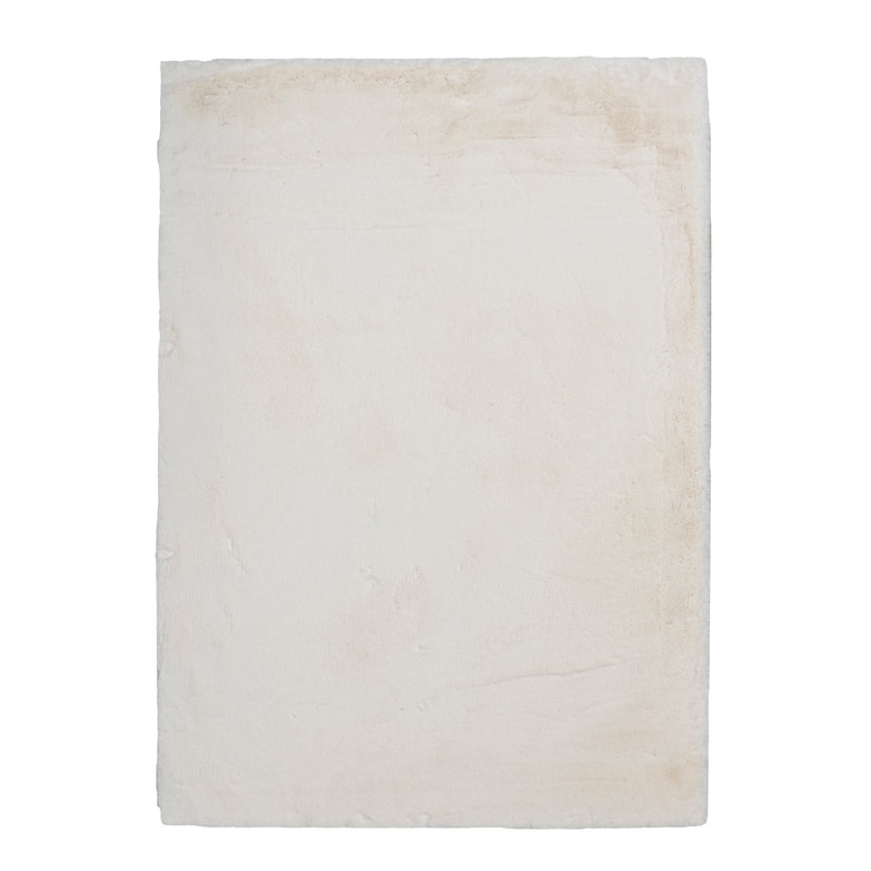 Jalissia Faux Rabbit Fur Hand Tufted Solid Color Rug, Rectangle 3' x 5'