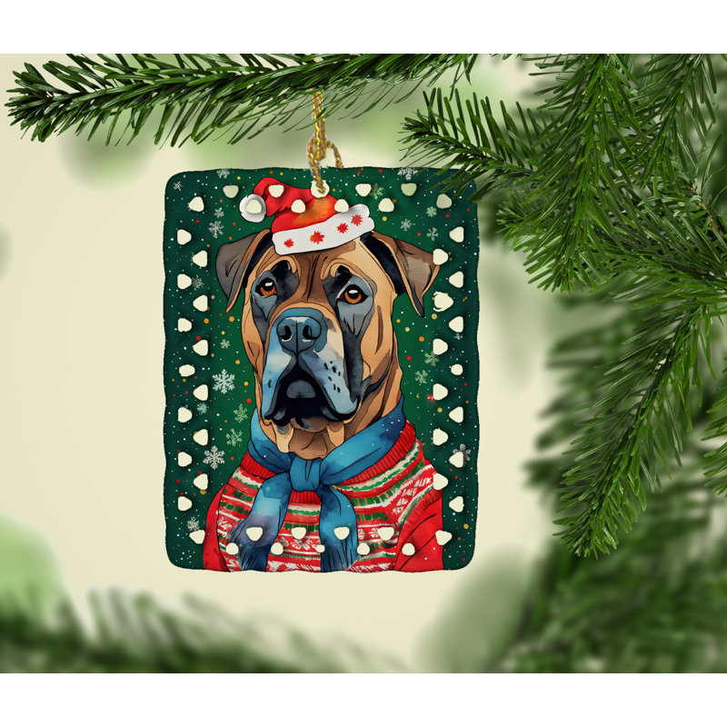 Ornement en porcelaine Cane Corso Christmas, Cane Corso 3404