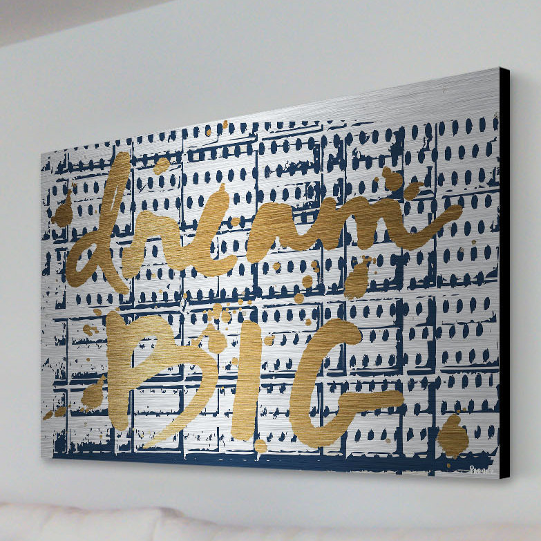 Reproduction d’art sur métal, "dream big" par parvez taj, H 30 po x l 45 po x P 1,5 po