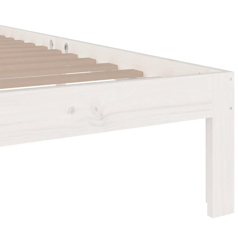 Bed Frame Solid Wood, Small Single (2'6), White