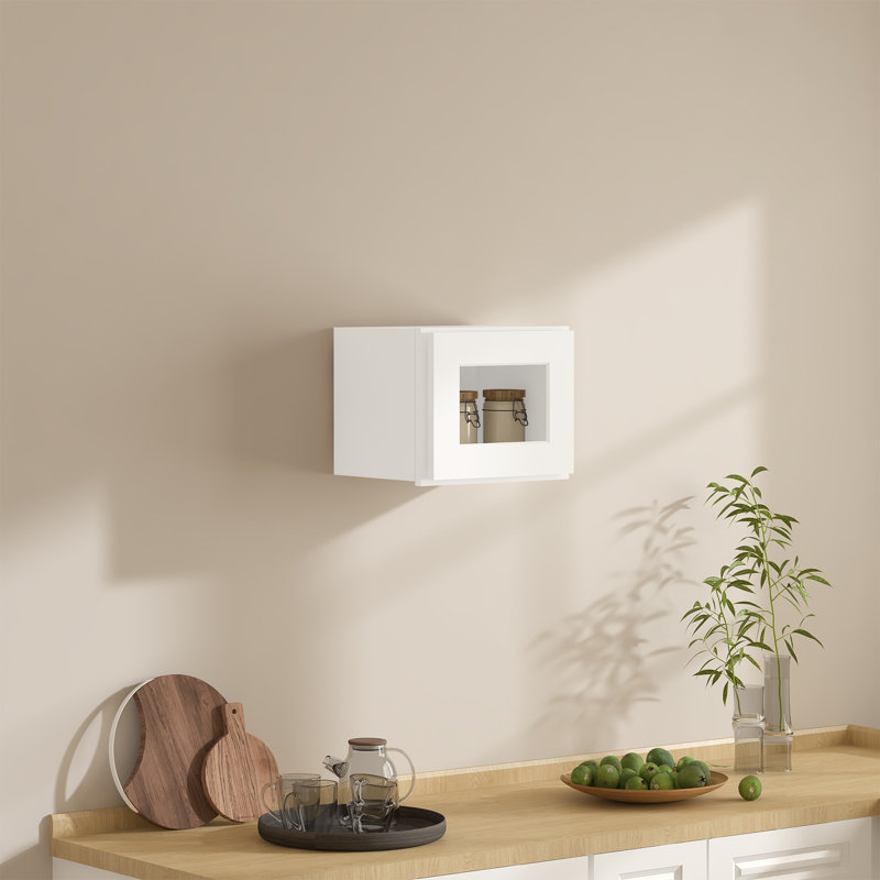 Meuble mural standard HOMEIBRO Cozy Design, en contreplaqué blanc Shaker, prêt à assembler, 38 cm (L) x 30,5 cm (P) x 30,5 cm (H).