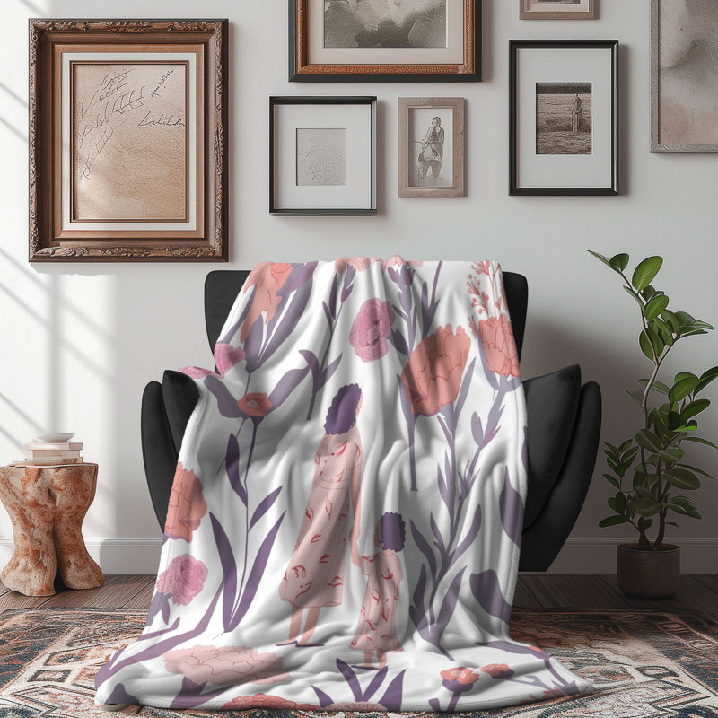 Maman amoureuse - couverture de qualité supérieure 1 pièce, L 60 po x L 80 po