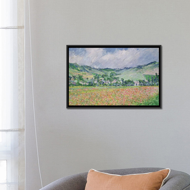 «The Poppy Field Near Giverny, 1885», reproduction par Claude Monet sur toile tendue, H 8 po x l 12 po x P 0,75 po