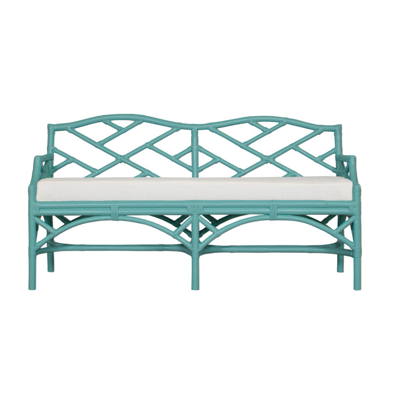 Banc en osier Chippendale, Turquoise