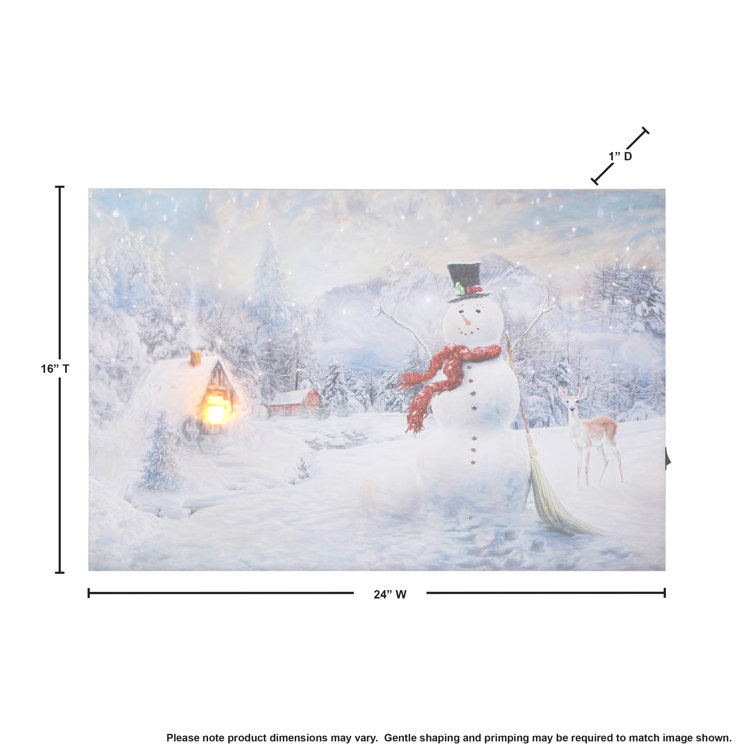 The Holiday Aisle® Snowman Winter Scene Painting | Wayfair