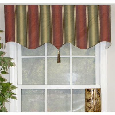 Cotton Blend Striped Window Valance