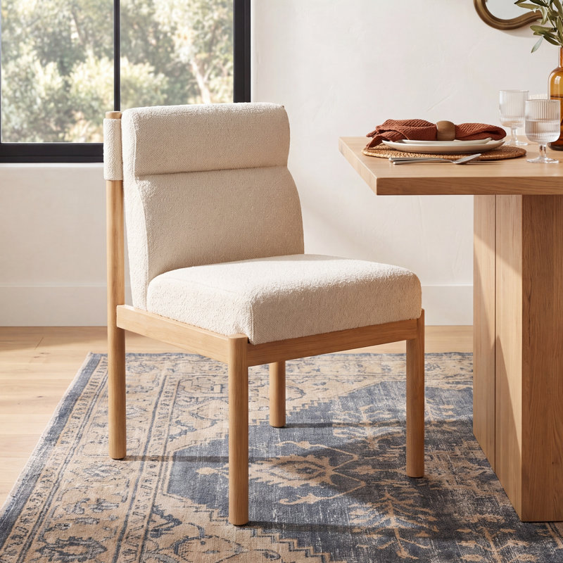 Arbella 20'' H Upholstered Side Chair, Ivory Polyester Blend
