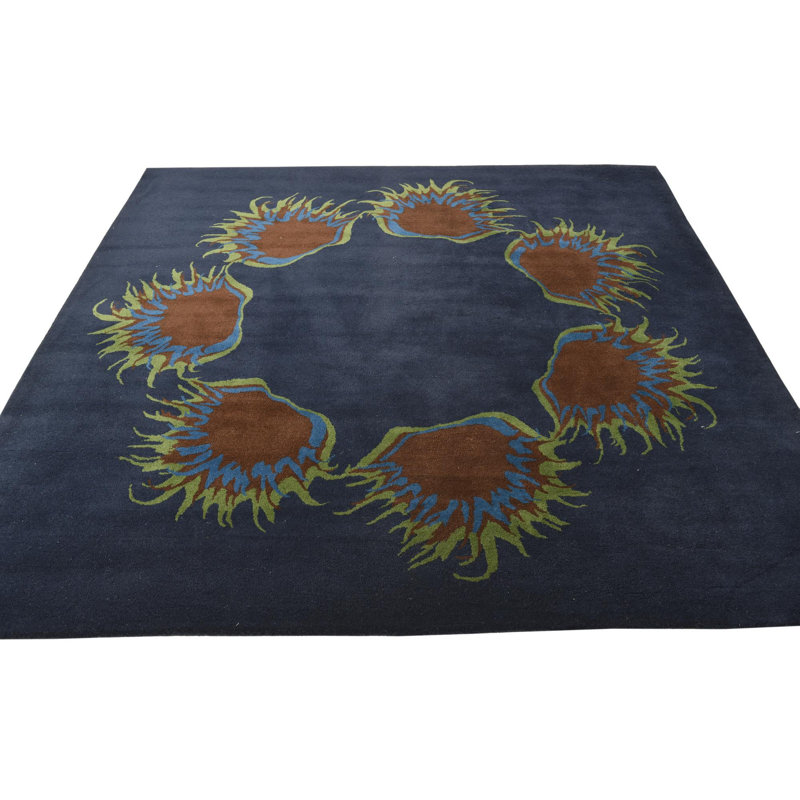 Tapis carré bleu marine Orlando