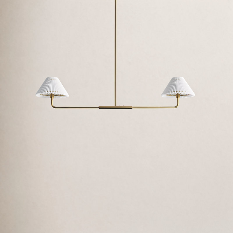 Lustre linéaire moderne à 2 lumières Pearson, Laiton naturel