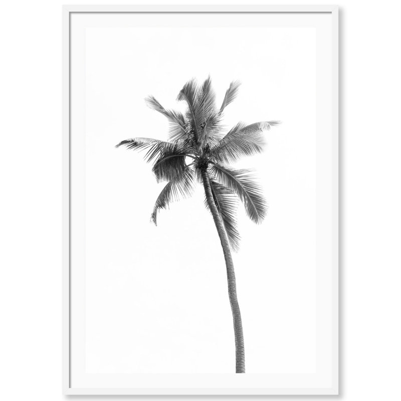 Hawaiian Palm Print by Carly Tabak, 26" W x 36" H, White Wood