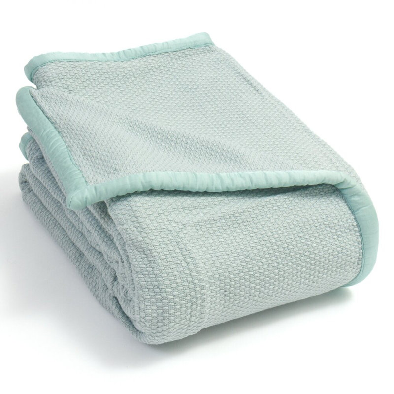  Couverture en mélange de coton, Bleu sarcelle, Grand