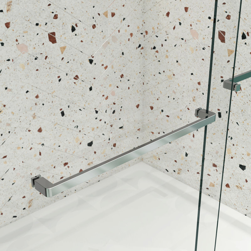 Porte de douche à dérivation - Verre trempé de 5/16 po avec traitement facile à nettoyer. Fonction de fuite. Collision transparente coulissante dans la salle de bain. Placage. 36 000 ouvertures.