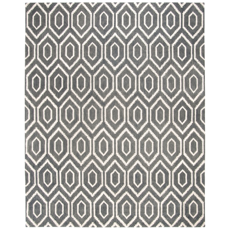 Forsberg Hand Tufted Wool Geometric Rug, Rectangle 8' x 10'