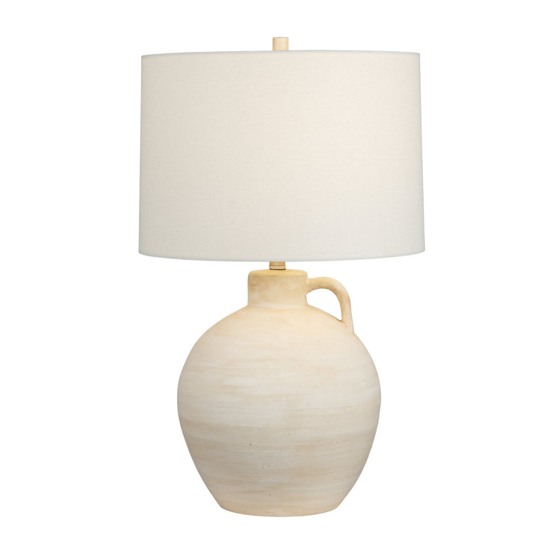 Lampe de table 29,5 "en céramique avec abat-jour crème