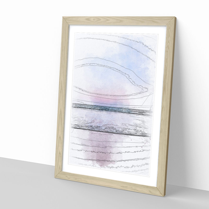 Luz Beach In Portugal - Single Picture Frame Painting on MDF, 87cm H x 62cm W x 2cm D, Oak Framed