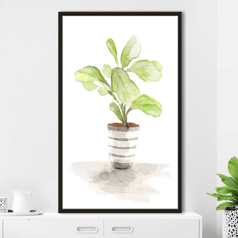 «Fiddle Fig Tree I» par Lanie Loreth - Peinture, Cadre flottant espresso, H 51,5 po x l 31,5 po x P 2 po
