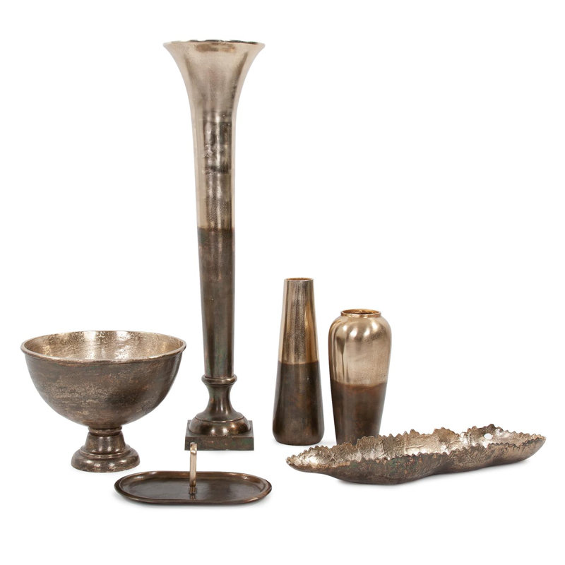 Golden Ore Oversized Fluted Vase
