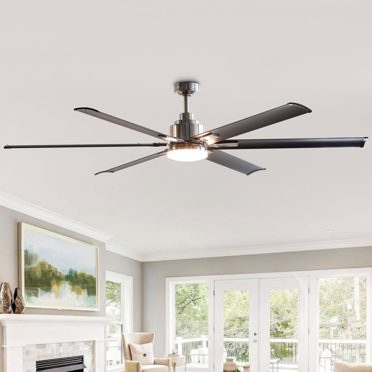 72" Aluminum 6-Blade Large LED Windmill Ceiling Fan With Remote Control