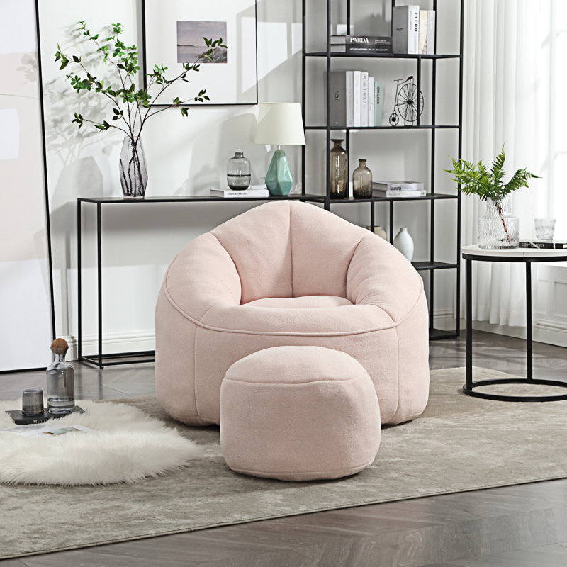 Fauteuil à billes Bedding, Microfibre rose