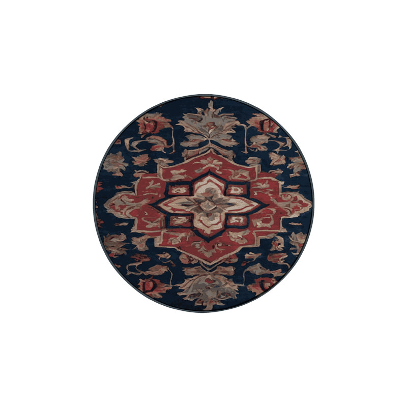 Tapis gris soyeux et moelleux, Rond 8 pi