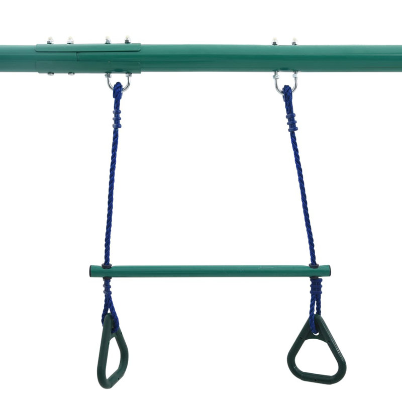 Egbert Swing Set with Gymnastic Rings and 4 Seats Steel