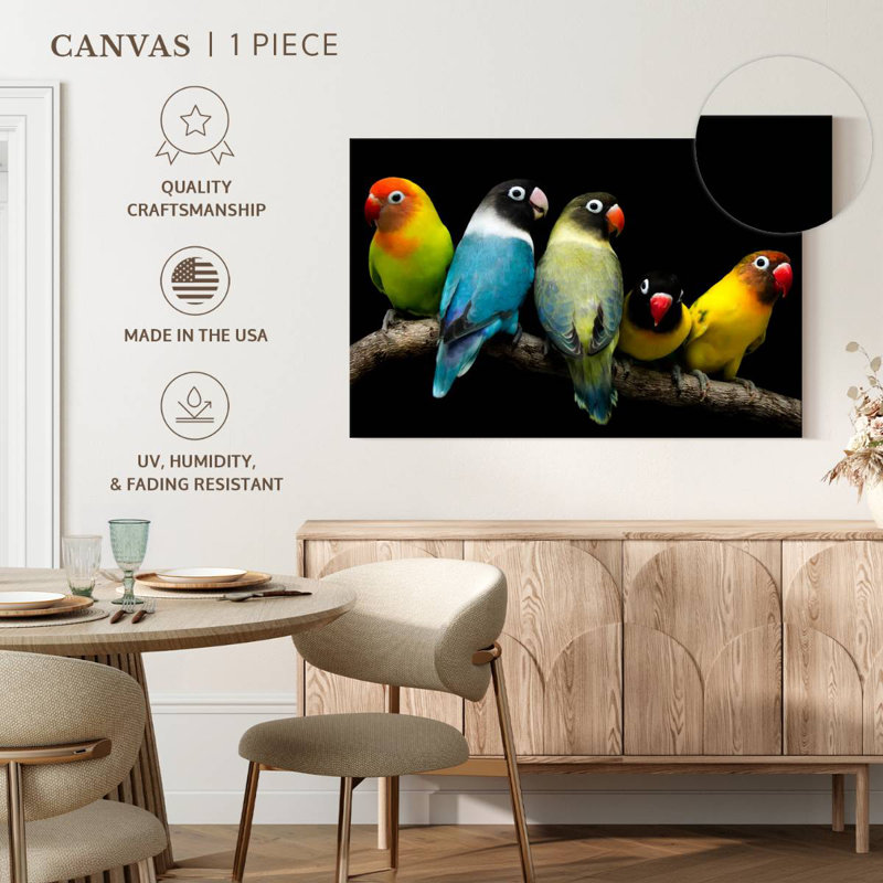 Brampt Five Lovebird Pets, 8" H x 12" W