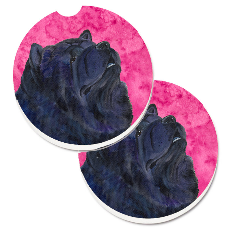Sous-verre barbu collie voiture, Chow-chow noir
