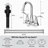 High Arc Dual-Handle Centerset Bathroom Faucet with Drain Assembly(Set of 2)-128613785