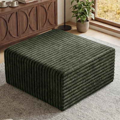 Repose-pieds Aldora 33,9 "en velours côtelé modulaire, repose-pieds à siège profond moderne pour canapé modulaire convertible et salon