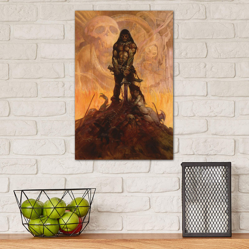 Barbarian by Frank Frazetta - Wrapped Canvas Print, 45.72cm H x 30.48cm W x 1.91cm D