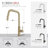 Single Handle Brushed Gold Pull Down Touchless Kitchen Faucet-111657744