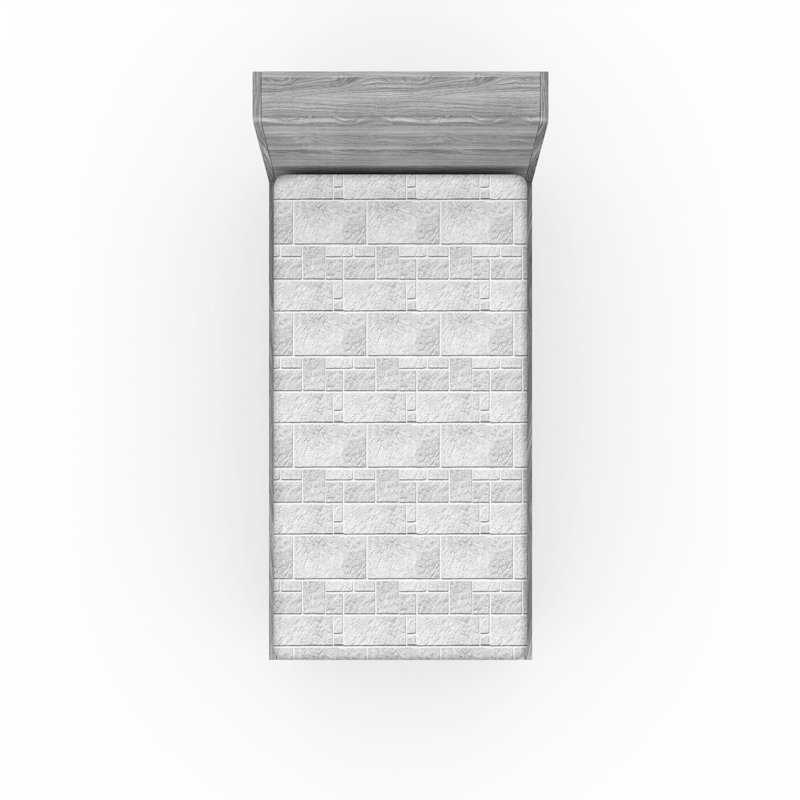 Drap-housse Ambesonne, Drap-housse simple TG, Gris pâle / géométrique