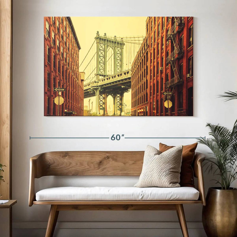 Ravi Rertro Manhattan Bridge, H 34 po x l 51 po