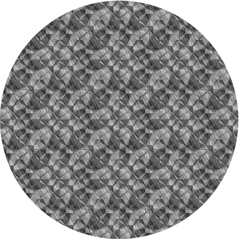 Tapis abstrait gris, Rond 8 pi