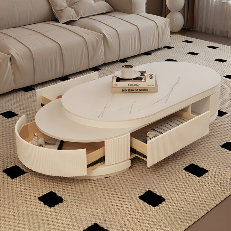 Solid Coffee Table with Storage