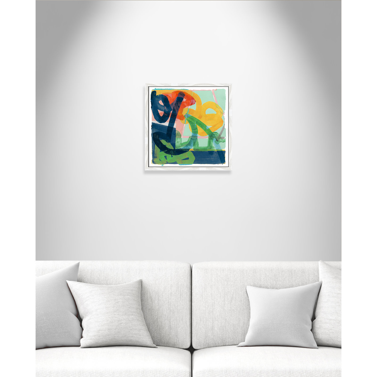 Link by Cartissi - Picture Frame Painting, White Framed, 17" H x 17" W x 0.75" D