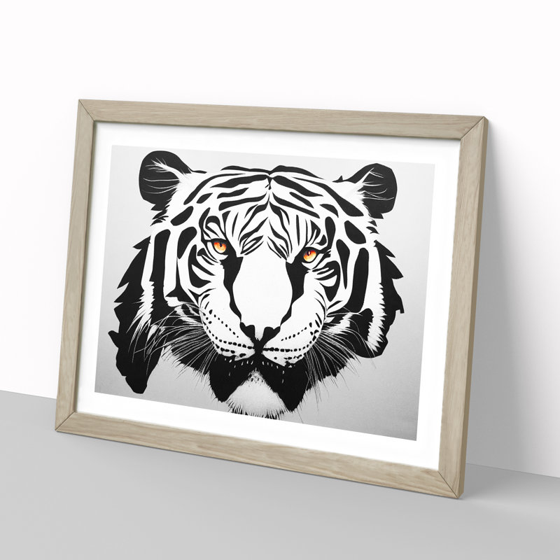 Tiger Vol.4 - Single Picture Frame Print, 46cm H x 64cm W x 2cm D, Oak Framed