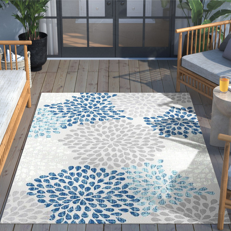 Floral Indoor / Outdoor Area Rug, Rectangle 120 x 160cm