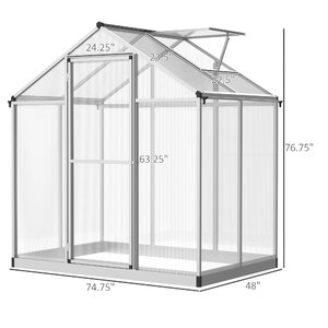 Outsunny 6.2' W x 4' D Greenhouse & Reviews | Wayfair