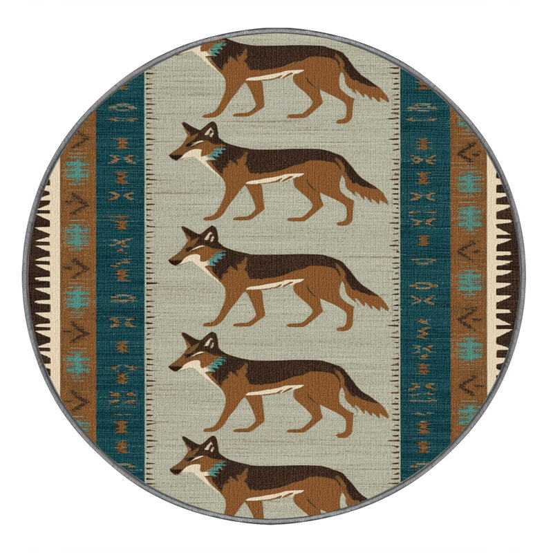  Tapis lavable Coyote Southwestern, Rond 5 pi