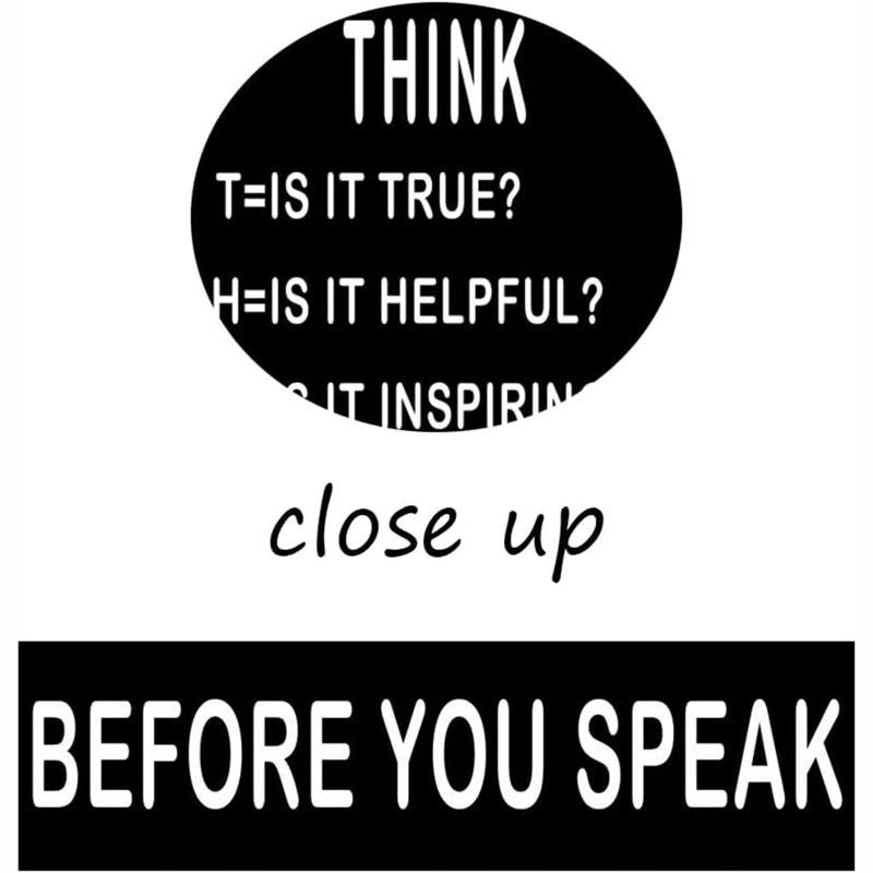 Motivational Canvas Wall Art Inspirational Picture Before You Speak Think Poster Modern Home Framed Prints Artwork for Office Wall Decor Painting for Living Room Decor Ready to Hang [24''W x 36''H]