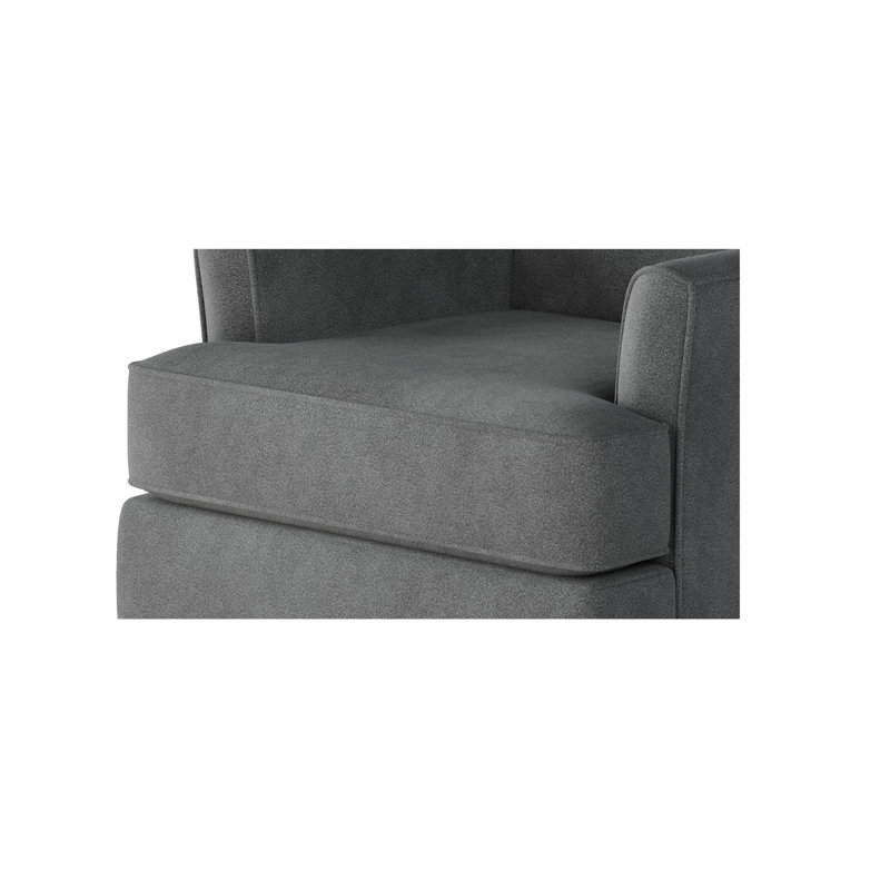 Fauteuil à oreilles l 32 po Venton, Polyester asphalte Bella