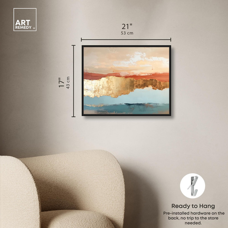 Art Remedy Earthy Abstracts, toile, 21" H x 17" W, Cadre flottant noir