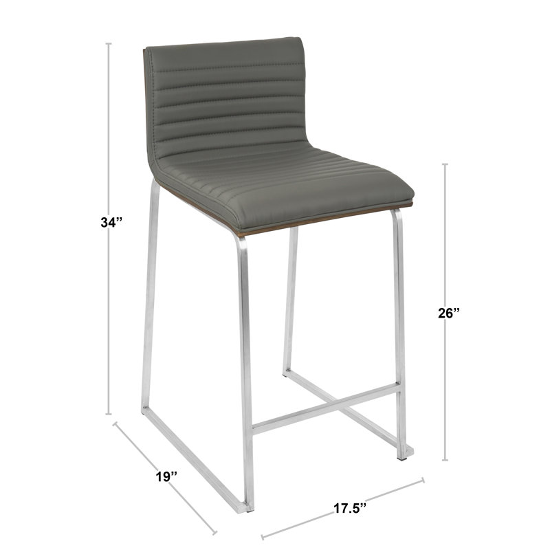 Tabouret de comptoir de 26 po Elston, gris