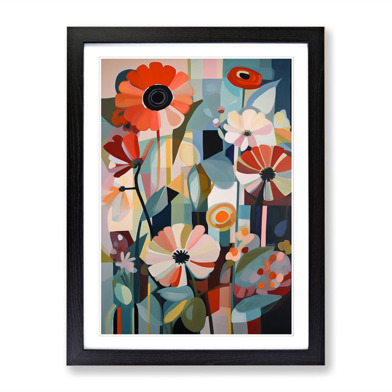 Mixed Flowers Vol.9 - Picture Frame Print, 64cm H x 46cm W x 2cm D, Oak