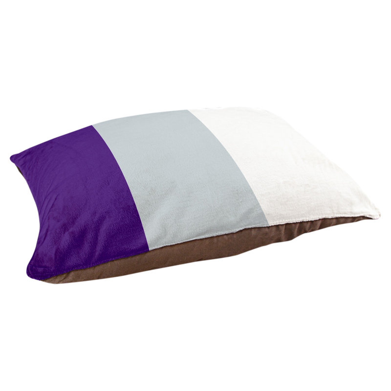 Coussin Houston, Moyen (H 9,5 po x l 28 po x P 18 po), Mauve / Argent / Blanc