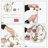 Modern 3-Light White & Gold Globe Chandelier Sloped Ceiling Design with Ceramic flowers 